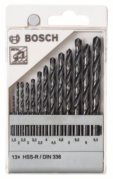   13    HSS-R, DIN 338 Bosch 1,5; 2; 2,5; 3; 3,2; 3,5; 4; 4,5; 4,8; 5; 5,5; 6; 6,5 mm (1609200201)