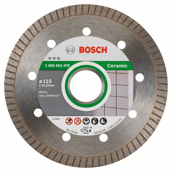    Best for Ceramic Extra-Clean Turbo Bosch 115 x 22,23 x 1,4 x 7 mm (2608602478) Bosch