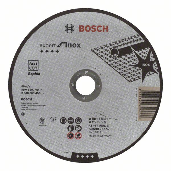  , , Expert for Inox - Rapido Bosch AS 46 T INOX BF, 180 mm, 1,6 mm (2608603406)