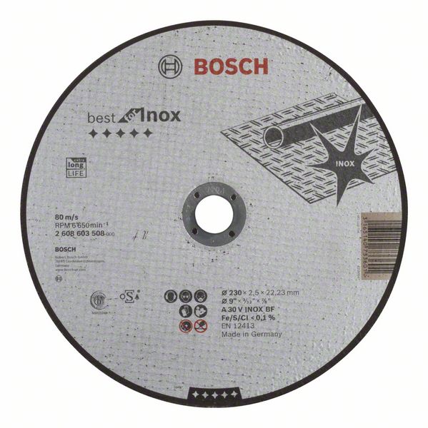  , , Best for Inox Bosch A 30 V INOX BF, 230 mm, 2,5 mm (2608603508) Bosch