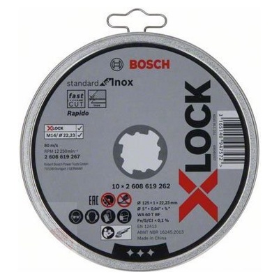 Круг отрезной 125х1,0х22 металл Bosch INOX X-LOCK (2608619267) Bosch