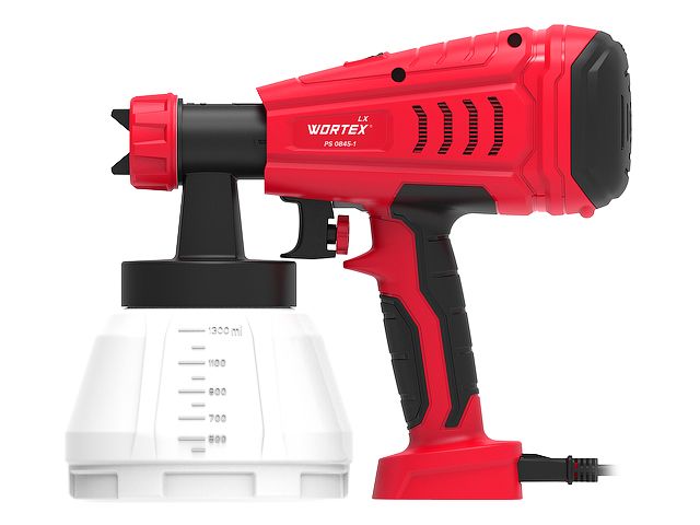 Краскораспылитель электрический WORTEX LX PS 0845-1 в кор. 550 Вт, 800 мл/мин, 1.3 л бак (2.6 мм сопло, 50 DIN)