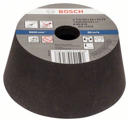 Чашечный шлифкруг, конусный, по металлу/литью Bosch 90 mm, 110 mm, 55 mm, 60 (1608600234)