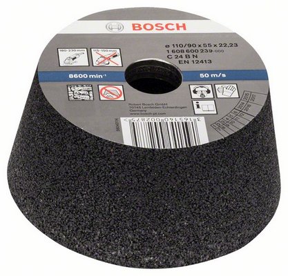 Чашечный шлифкруг, конусный, по камню/бетону Bosch 90 mm, 110 mm, 55 mm, 24 (1608600239)