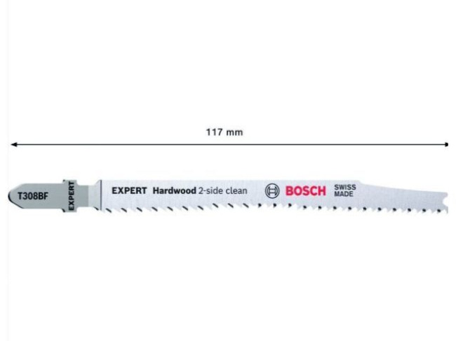 Пилка лобз. по дереву T308BF Expert "Hardwood 2-side clean" BOSCH 3 шт.  2.608.900.543 - фото
