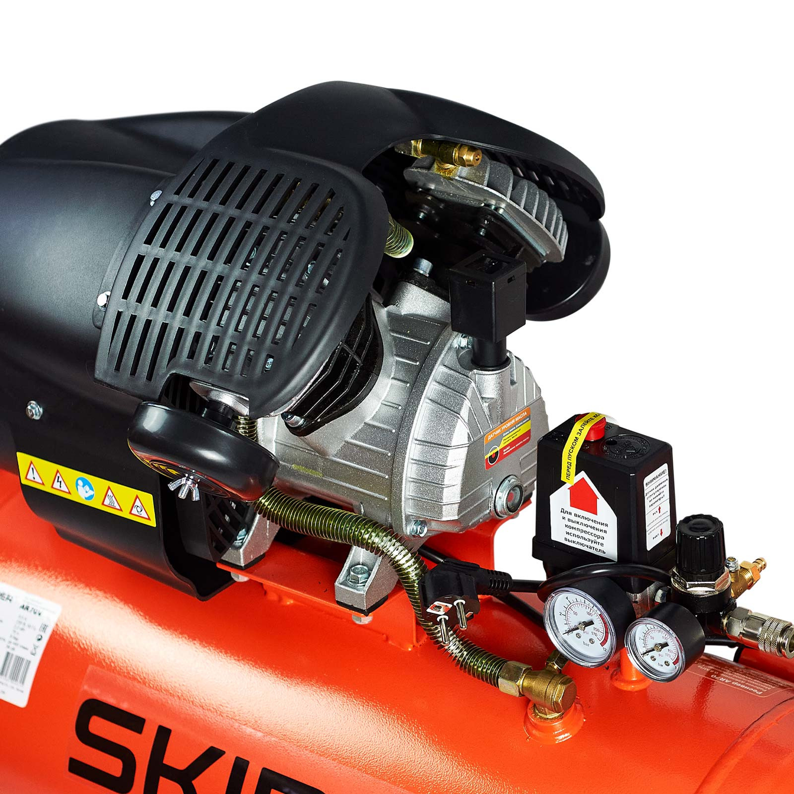 Воздушный компрессор SKIPER AR70V (до 440 л/мин, 8 атм, 70 л, 230 В, 2.2 кВт)- фото5