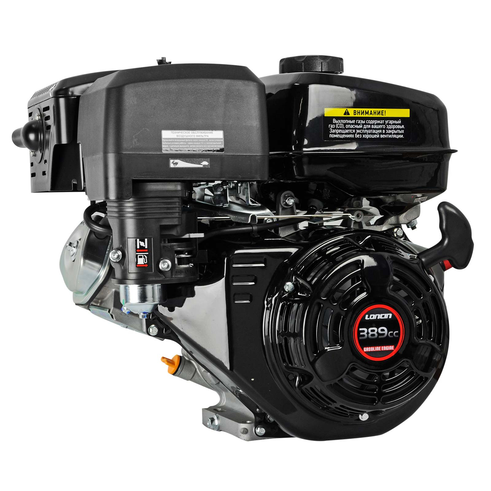 Двигатель бензиновый LONCIN G390F (13.0 л.с., 25*35 мм, ШЛИЦ)- фото3