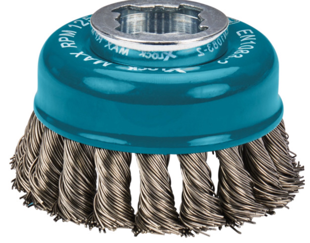 Щетка проволочная чашечная (d80 мм / пров 0,5 мм / X-lock) по нержавейке, MAKITA