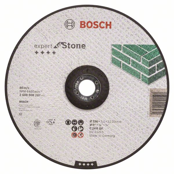 Отрезной круг, выпуклый, Expert for Stone Bosch C 24 R BF, 230 mm, 3,0 mm (2608600227)