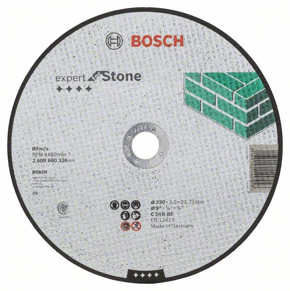 Отрезной круг, прямой, Expert for Stone Bosch C 24 R BF, 230 mm, 3,0 mm (2608600326)