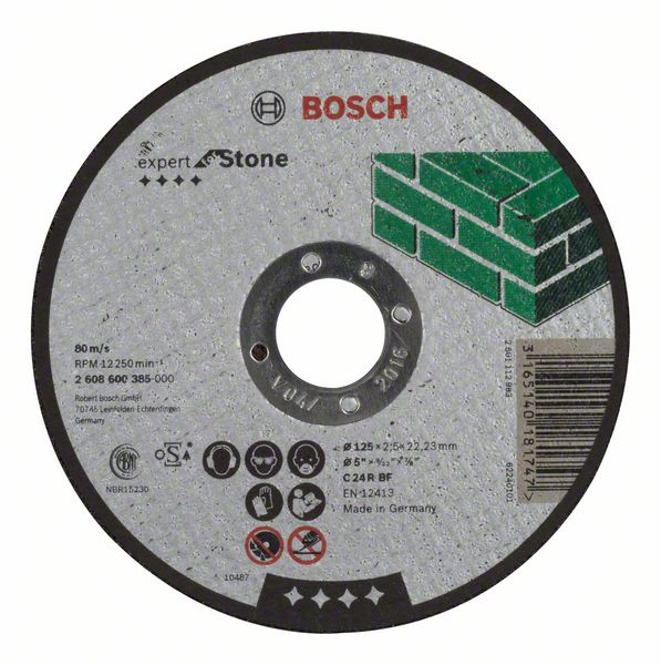 Отрезной круг, прямой, Expert for Stone Bosch C 24 R BF, 125 mm, 2,5 mm (2608600385)
