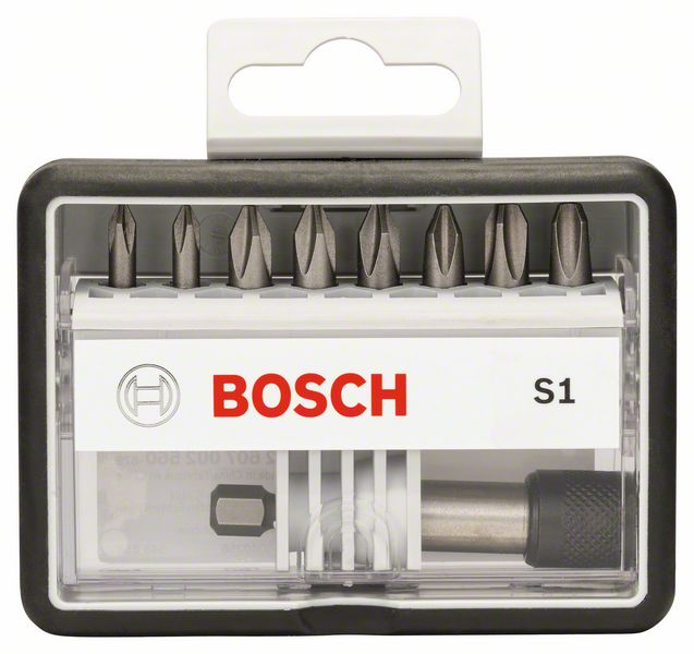 Набор Robust Line из 8+1 насадок-бит S Extra Hart Bosch 25 мм, 8+1 шт. (2607002560)