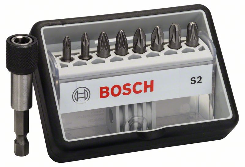 Набор Robust Line из 8+1 насадок-бит S Extra Hart Bosch 25 мм, 8+1 шт. (2607002561)