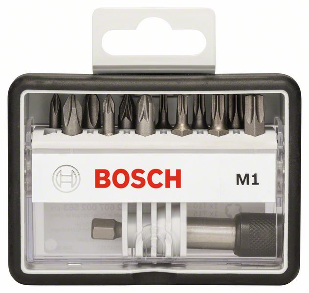 Набор Robust Line из 12+1 насадок-бит M Extra Hart Bosch 25 мм, 12+1 шт. (2607002563)