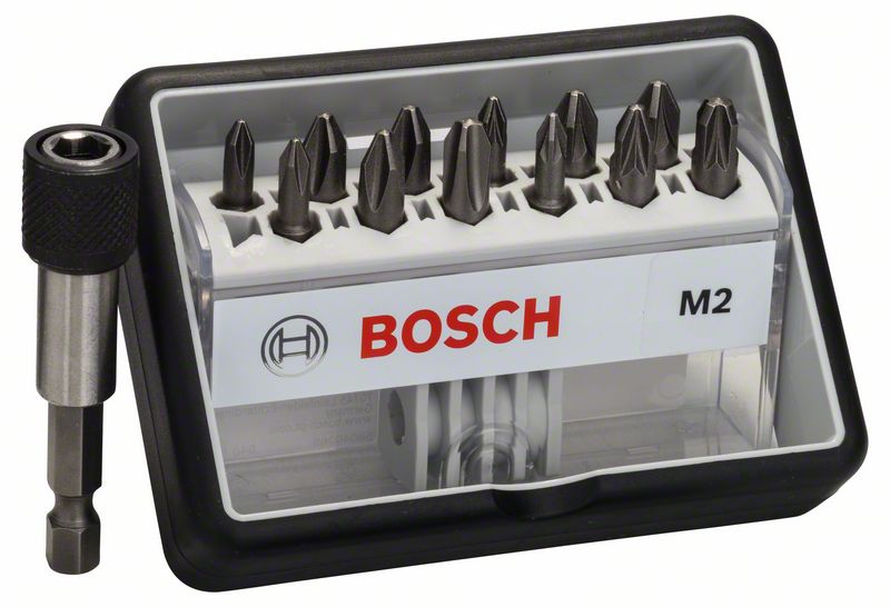 Набор Robust Line из 12+1 насадок-бит M Extra Hart Bosch 25 мм, 12+1 шт. (2607002564)