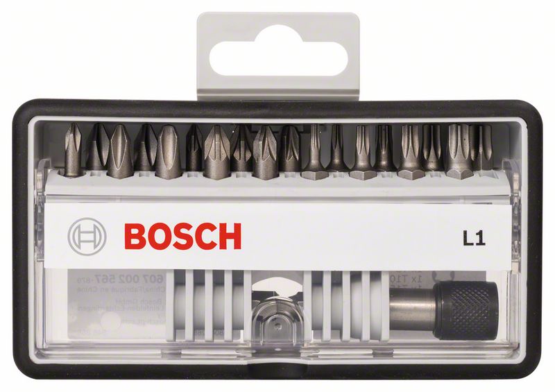 Набор Robust Line из 18+1 насадок-бит L Extra Hart Bosch 25 мм, 18+1 шт. (2607002567)