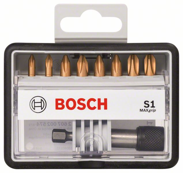 Набор Robust Line из 8+1 насадок-бит S Max Grip Bosch 25 мм, 8+1 шт. (2607002574)