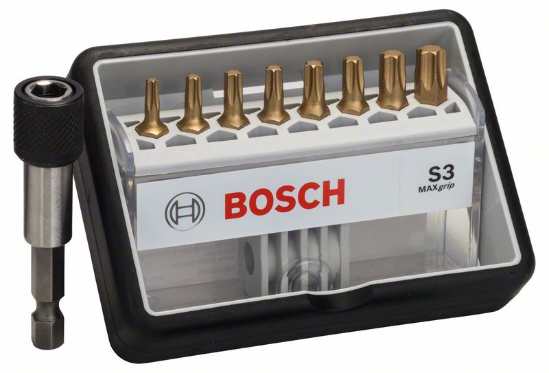 Набор Robust Line из 8+1 насадок-бит S Max Grip Bosch 25 мм, 8+1 шт. (2607002576)