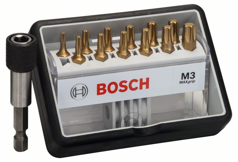 Набор Robust Line из 12+1 насадок-бит M Max Grip Bosch 25 мм, 12+1 шт. (2607002579)