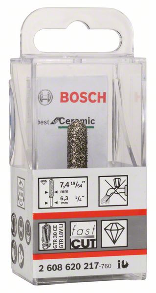 Алмазная фреза Best for Ceramic Bosch 6,35 mm; D 7,4 mm; L 35 (2608620217)