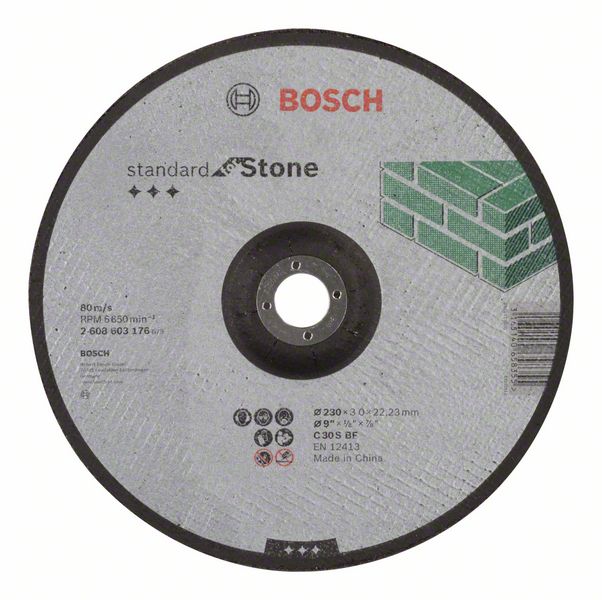 BOSCH Круг отрезной вогнутый SfS 230-3.0-22.23 по камню (2608603176) Bosch