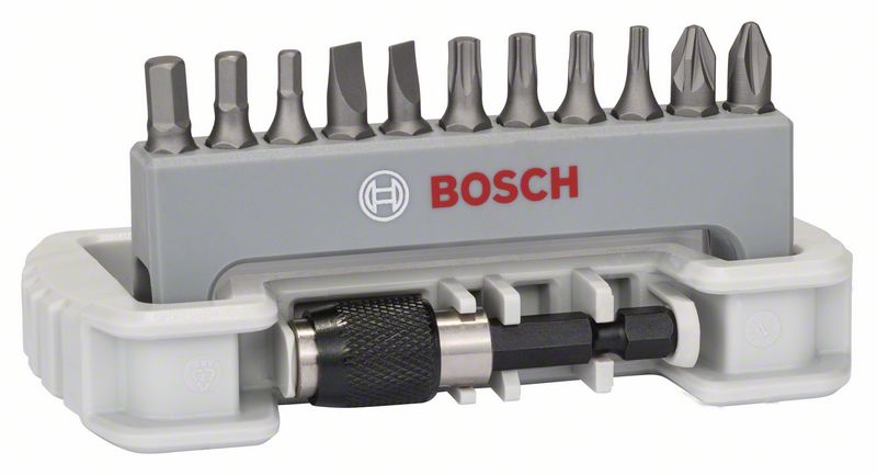 Набор бит для шуруповерта 11 шт., вкл. держатель для бит Bosch PH2; PZ2; T10; T15; T20; T25; S0,6x4,5; S0,8x5,5; HEX3; HEX4; HEX5; 25 мм (2608522131) Bosch