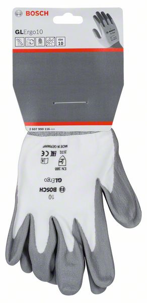 Перчатки с высокой тактильной чувствительностью GL Ergo 10 Bosch EN 388 (2607990116)