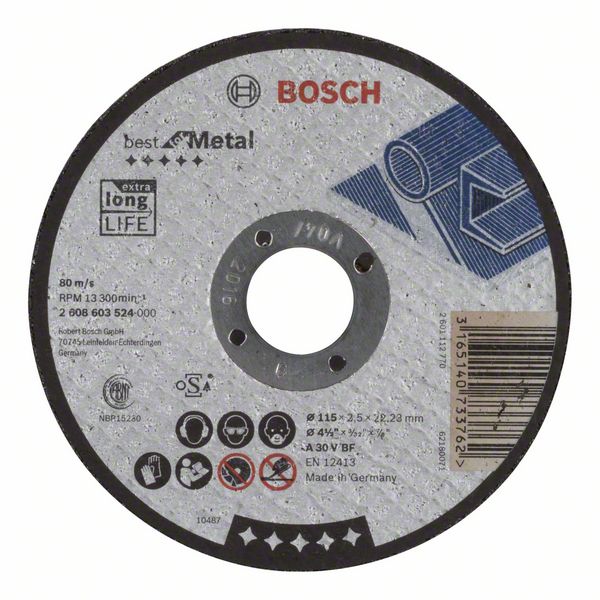 Отрезной круг, прямой, Best for Metal Bosch A 30 V BF, 115 mm, 2,5 mm (2608603524)