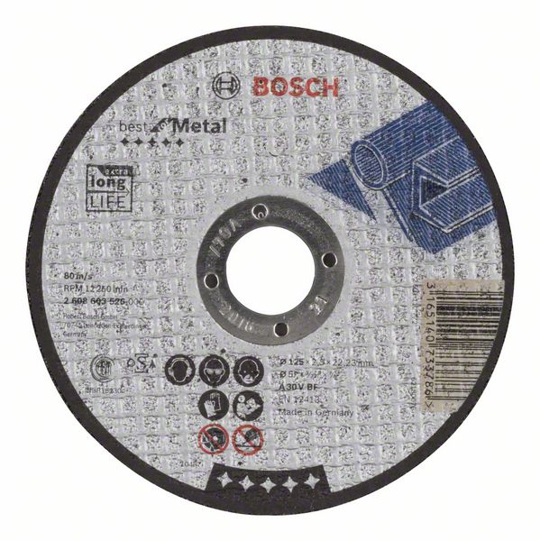 Отрезной круг, прямой, Best for Metal Bosch A 30 V BF, 125 mm, 2,5 mm (2608603526)