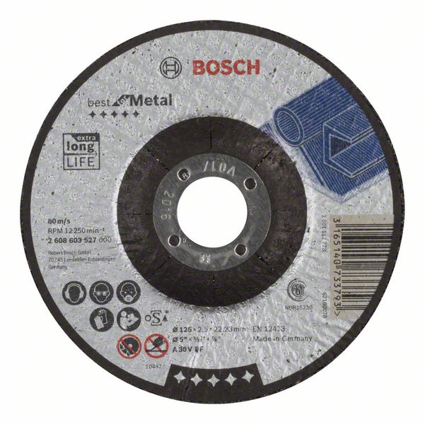 Отрезной круг, выпуклый, Best for Metal Bosch A 30 V BF, 125 mm, 2,5 mm (2608603527) Bosch