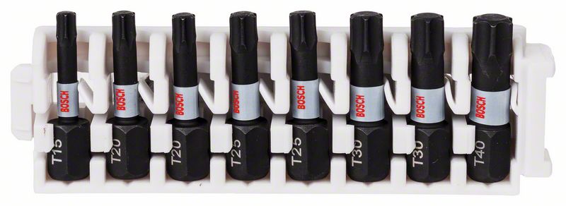 Набор ударных бит  Torx T15, T20 Bosch (2 шт) , T25 Bosch (2 шт) , T30 Bosch (2 шт) , T40 (2608522322)