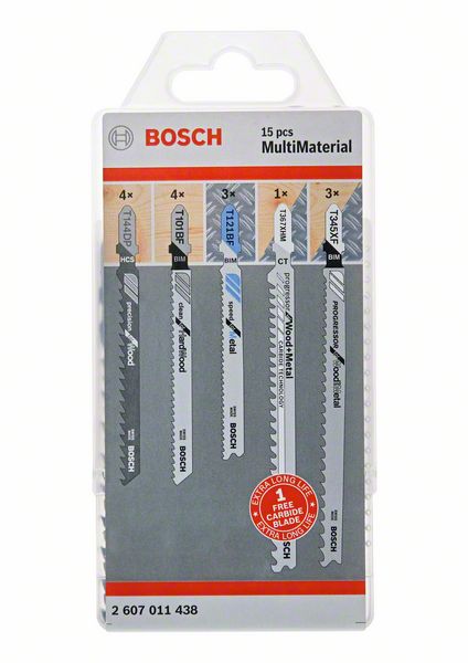 Набор пилок для лобзика MultiMaterial (15шт), BOSCH (2607011438) Bosch