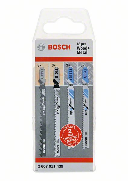 Набор пилок для лобзика по дереву (17шт), BOSCH (2607011439) Bosch
