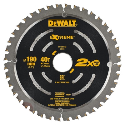 Пильный диск для композитных материалов DEWALT DT4394