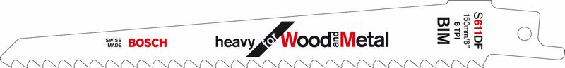 Пильное полотно S 611 DF Bosch Heavy for Wood and Metal (2608656258) Bosch