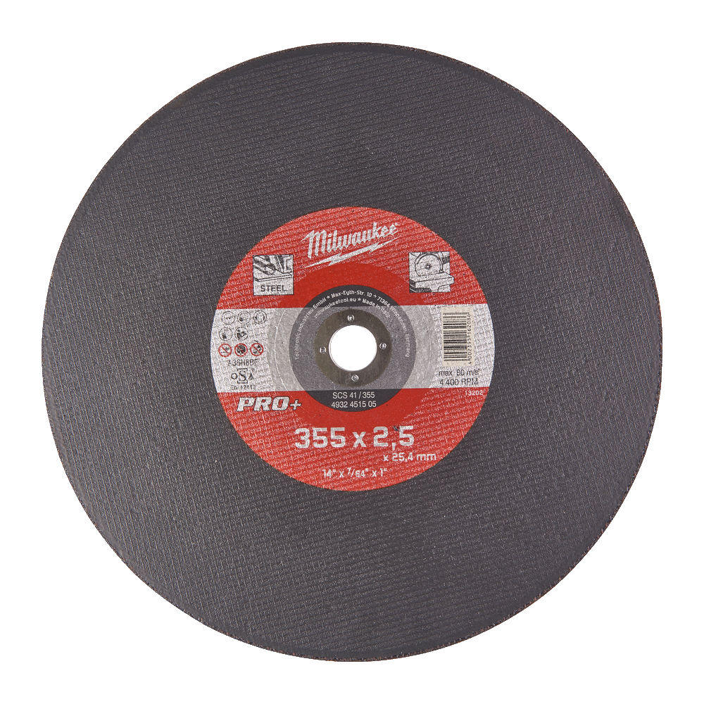 Отрезной диск Milwaukee SC 41 355x2.5x25.4 PRO+ (4932451505) - фото, картинка Отрезной диск Milwaukee SC 41 355x2.5x25.4 PRO+ (4932451505) - фото