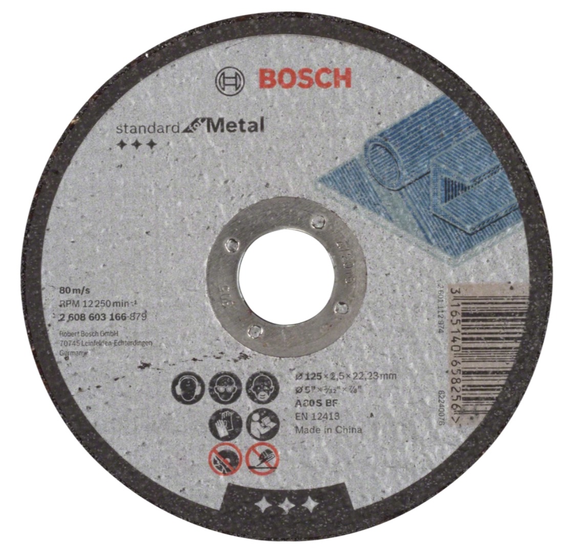 Круг отрезной 125х10x222 мм для металла Standard for Metal BOSCH ( 125х10x222 мм, прямой)