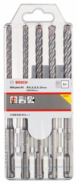 Набор  буров SDS-plus -5X (6/6/8/8/10мм), BOSCH (2608833911) Bosch