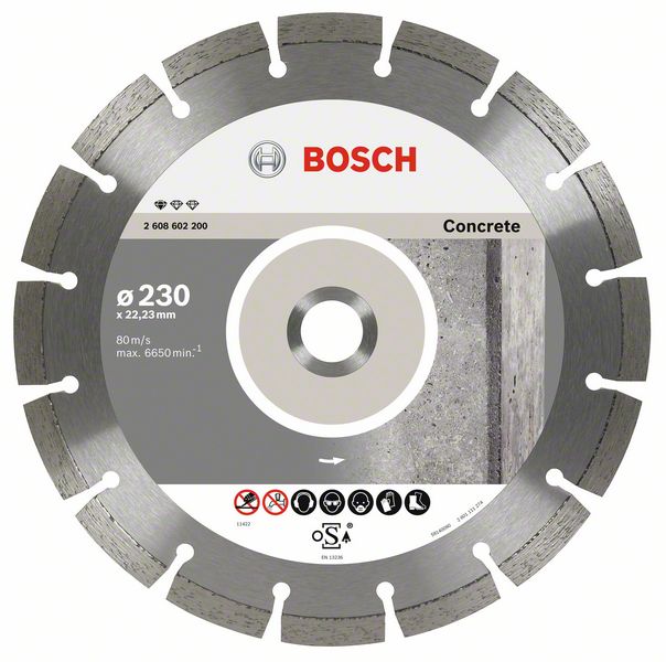 Алмазный отрезной круг Standard for Concrete Bosch 230 x 22,23 x 2,3 x 10 mm (2608602200) BOSCH