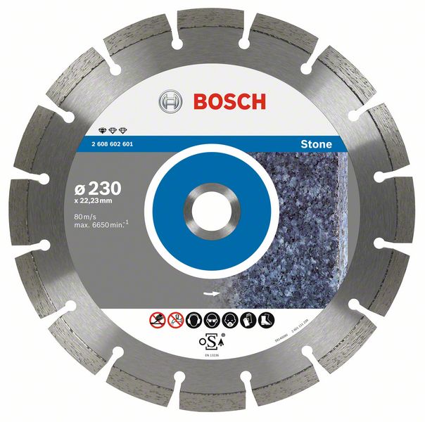 Алмазный отрезной круг Standard for Stone Bosch 230 x 22,23 x 2,3 x 10 mm (2608602601) Bosch