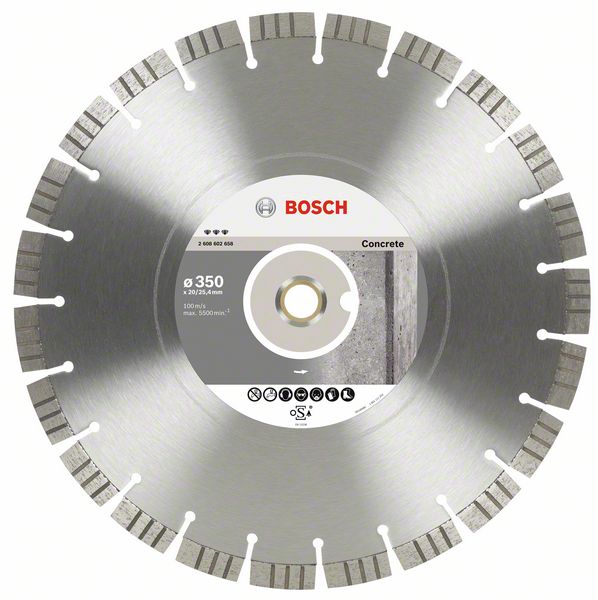 Алмазный отрезной круг Best for Concrete Bosch 350 x 20,00+25,40 x 3,2 x 15 mm (2608602658) Bosch