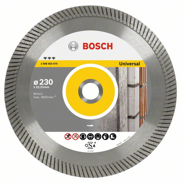Алмазный отрезной круг Best for Universal Turbo Bosch 125 x 22,23 x 2,2 x 12 mm (2608602672) Bosch