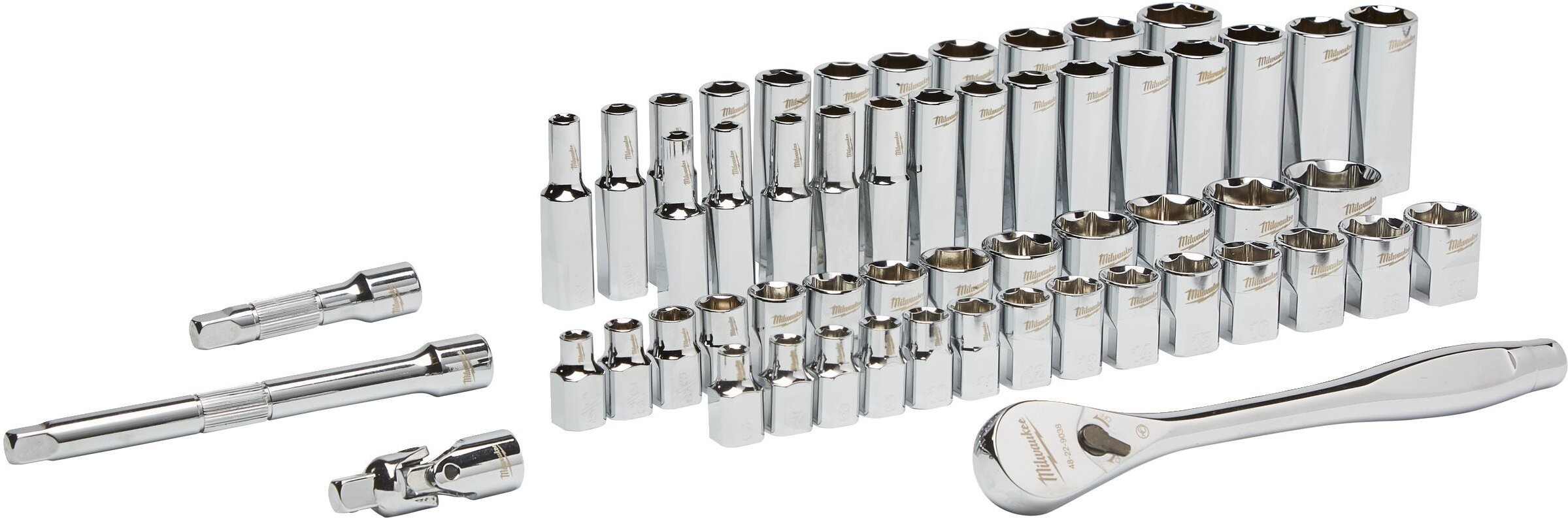 Milwaukee 4932464946 с трещоткой 3/8" 56 шт