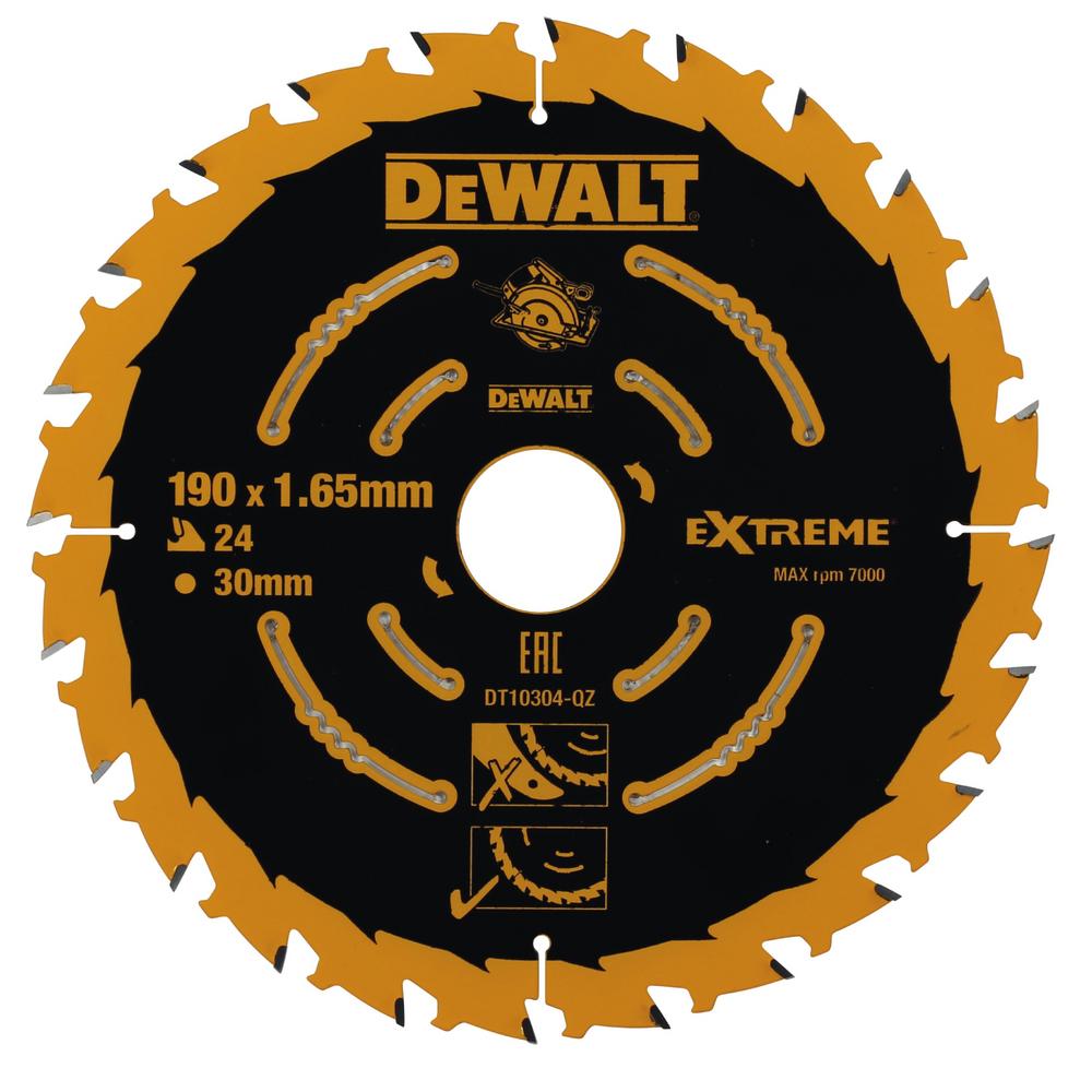 Пильн.диск EXTREME п/дер. 190/30 1.65 24 WZ +18° DeWALT (DT10304-QZ)