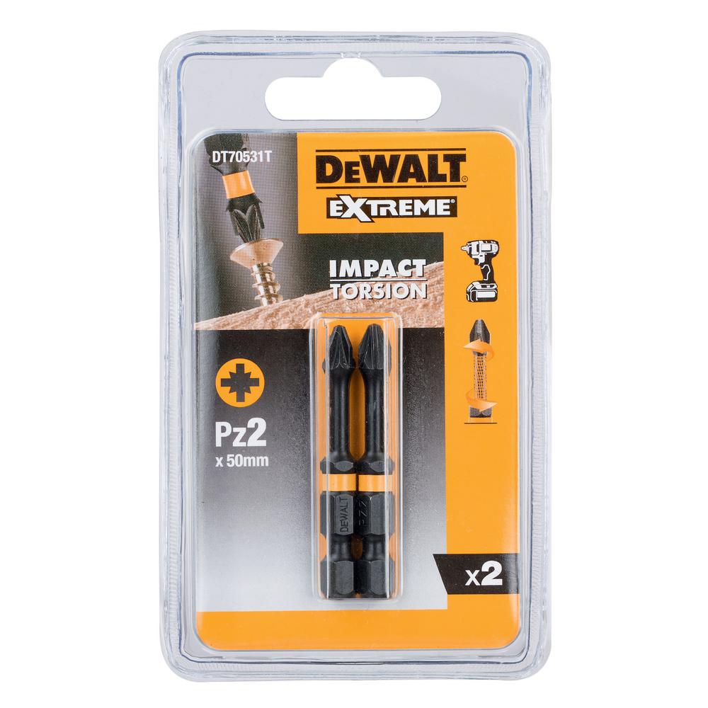 Биты ударные IMPACT Torsion Pz2 DeWALT (DT70531T-QZ)- фото2