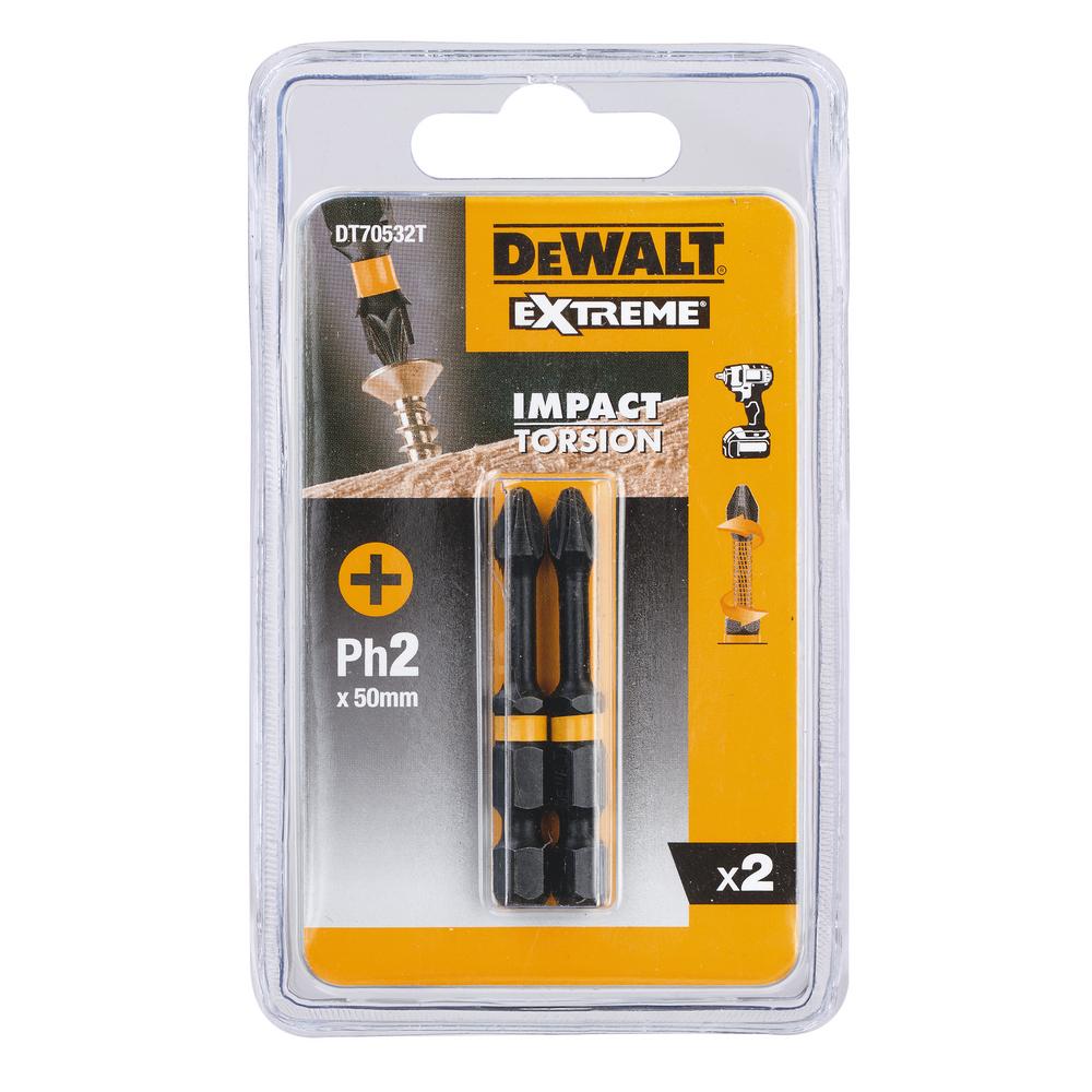 Биты ударные IMPACT Torsion Ph2 DeWALT (DT70532T-QZ)- фото2