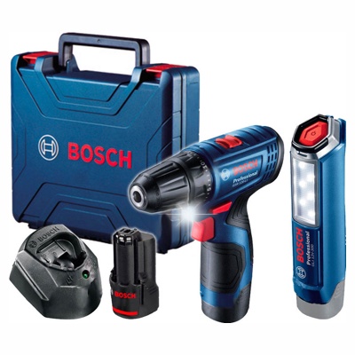 Дрель-шуруповерт аккумуляторная BOSCH GSR 120-LI + фонарь GLI 12V-300 LI Professional (06019G8004) Bosch