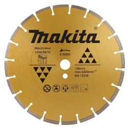 Алмазный круг 300х20/25.4 мм по бетону сегмент. MAKITA (сухая резка)  D-56982