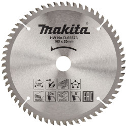 Пильный диск MAKITA универсальный для алюминия/дерева/пластика, 165x20x2.2/1.4x60T