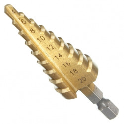 Сверло ступенчатое HSS-TiN с прямым желобком MAKITA 4-20, 1/4"  D-40129
